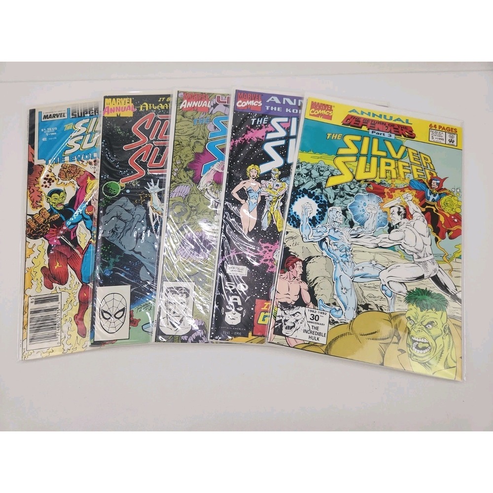Lot Of 5 Silver Surfer Annuals 1-5 1988-1992